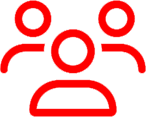 A green background with red circles in the shape of faces.