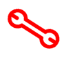 A red wrench is drawn on the green background.